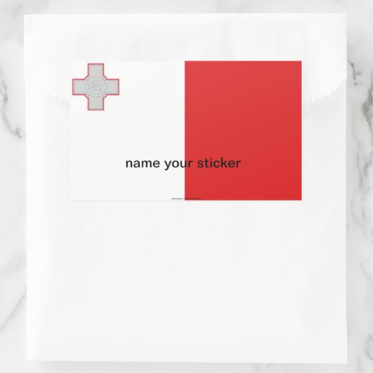 maltesische maltesische Flagge Rechteckiger Aufkleber (Tasche)