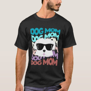 Maltesische Mama Cool Retro Dog Mama T-Shirt