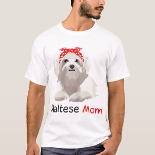 Maltesische Mama Dog Bandana Pet Lover WoMaltese T-Shirt