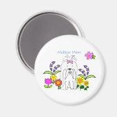 Maltesische Mama Magnet (Vorderseite/Rückseite)