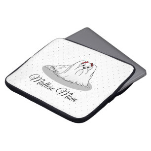 Maltesische Mama - Niedlicher Mama-Cartoon für Hun Laptopschutzhülle
