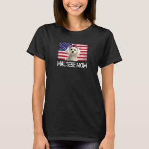 Maltesische Mama USA Flag 4. Juli Patriotic W T-Shirt