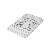 Maltesische Niedliche Cartoon Dog Illustration Badematte (Schrägansicht)