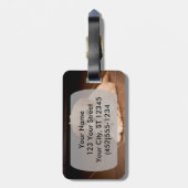 Maltesische Pudelmischung des Babys oder maltipoo Gepäckanhänger (Rückseite vertikal)