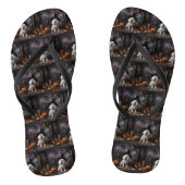 Maltesische Pumpkins Halloween Beängstigend Badesandalen (Fußbett)