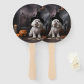 Maltesische Pumpkins Halloween Beängstigend Fächer (Vorne und Hinten)