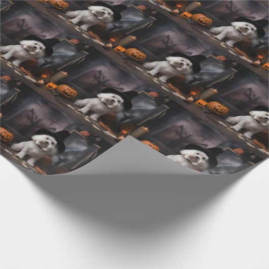 Maltesische Pumpkins Halloween Beängstigend Geschenkpapier (Ecke)