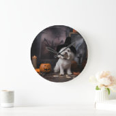 Maltesische Pumpkins Halloween Beängstigend Große Wanduhr (Zuhause)