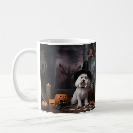 Maltesische Pumpkins Halloween Beängstigend Kaffeetasse (Links)