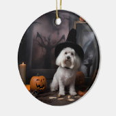 Maltesische Pumpkins Halloween Beängstigend Keramik Ornament (Links)