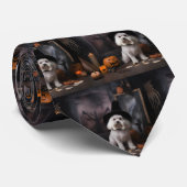 Maltesische Pumpkins Halloween Beängstigend Krawatte (Gerollt)