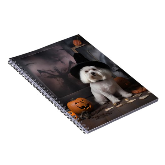 Maltesische Pumpkins Halloween Beängstigend Notizblock (Rechte Seite)