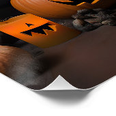 Maltesische Pumpkins Halloween Beängstigend Poster (Ecke)