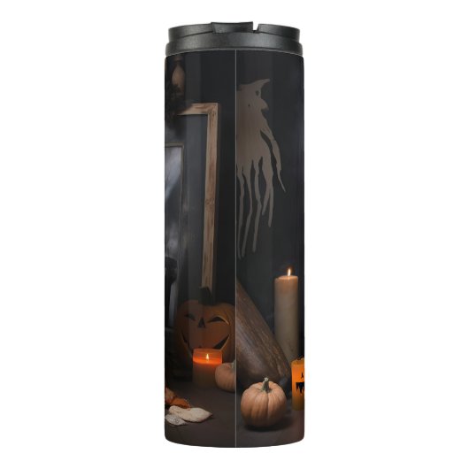 Maltesische Pumpkins Halloween Beängstigend Thermosbecher (Rückseite)