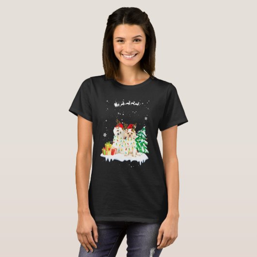 Maltesische Rentier Xmas Weihnachtsschmuck Xm T-Shirt (Vorne ganz)