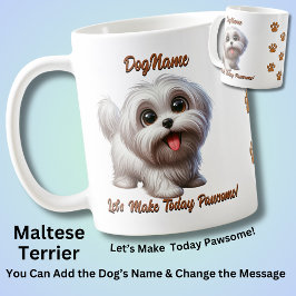 Maltesische Schrift - Name des Hundes hinzufügen, Kaffeetasse