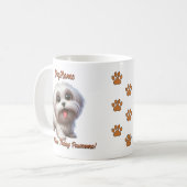 Maltesische Schrift - Name des Hundes hinzufügen,  Kaffeetasse (Vorderseite Links)