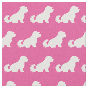 Maltesische Silhouette Hund Pet Pink Stoff
