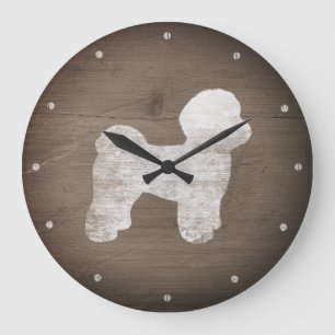 Maltesische Silhouette rustikal Große Wanduhr