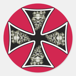 Maltesische Skulls-Aufkleber Runder Aufkleber