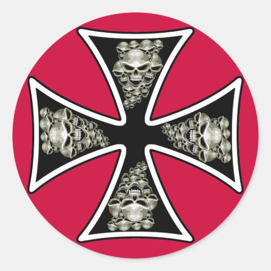 Maltesische Skulls-Aufkleber Runder Aufkleber (Vorderseite)