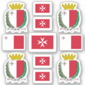 Maltesische Staat-Symbole / Wappen und Flagge Aufkleber (Vorderseite)
