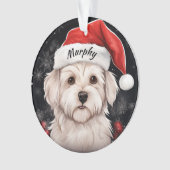 Maltesische Terrier Custom Weihnachtsdekoration Ornament (Vorderseite)