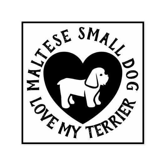 Maltesische Terrier Dog Logo Liebe Scrapbooking Permastempel (Design)