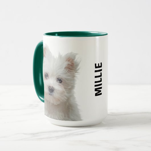 Maltesische Terrier personalisierte Mug Tasse (Vorderseite Links)