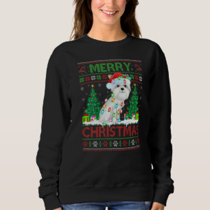 Maltesische Ugi Weihnachtscreater Rentier Lights f Sweatshirt