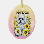 Maltesische Wasserfarbe i Art für Hundebesitzer Th Keramik Ornament (Rechts)