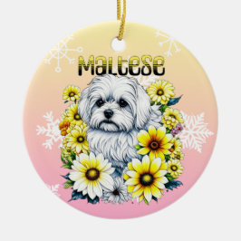 Maltesische Wasserfarbe i Art für Hundebesitzer Th Keramik Ornament