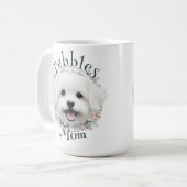 Maltesische Wasserfarbe und Blumenkranz Kaffeetasse (Vorderseite Links)