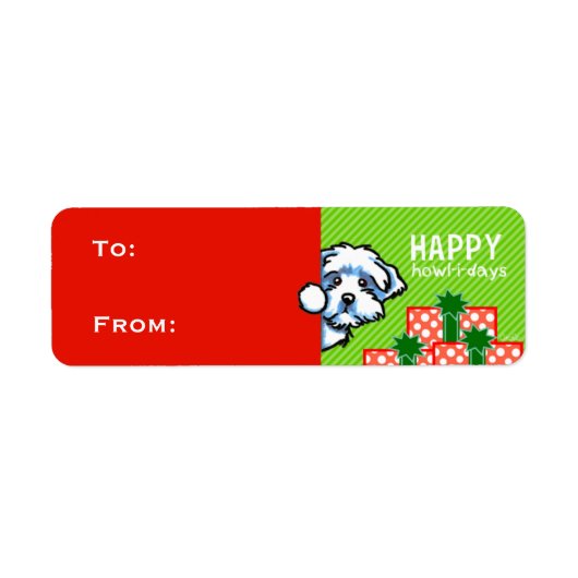 Maltesische Weihnachtsgeschenke Tags Red Green (Vorne)