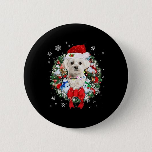 Maltesische Weihnachtskreide Dekoration Xmas Pajam Button (Vorderseite)