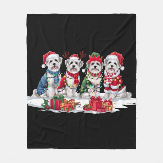 Maltesische Weihnachtsmannmütze gegen elf Weihnach Fleecedecke (Vorderseite)