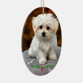 Maltesische Welpe Keramik Ornament (Rechts)