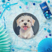 Maltesische Welpe White Dog Malerei Pappteller (Party)
