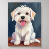 Maltesische Welpe White Dog Malerei Poster (Vorne)