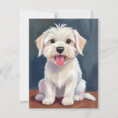 Maltesische Welpe White Dog Malerkarte (Vorderseite)