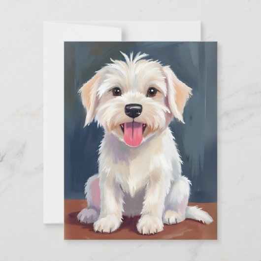 Maltesische Welpe White Dog Malerkarte (Vorderseite)