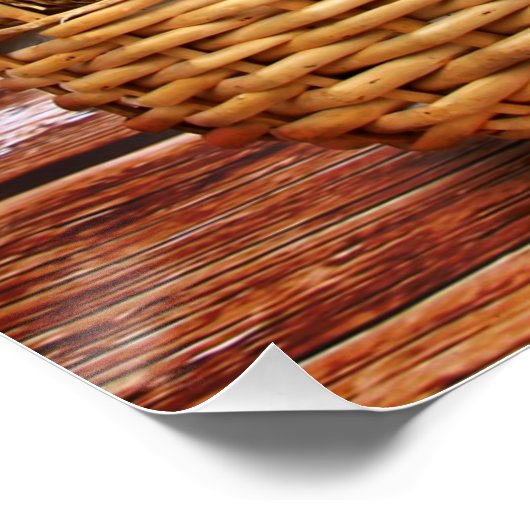 Maltesische Welpen in einem Weihnachtskorb Poster (Ecke)