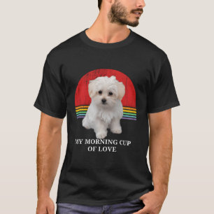 Maltesische Welpen Lover Retro Sunset Pet Owner Li T-Shirt