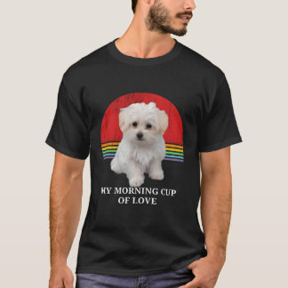 Maltesische Welpen Lover Retro Sunset Pet Owner Li T-Shirt