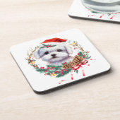 Maltesische Welpenweihe, maltesischer Hund Getränkeuntersetzer (Linke Seite)