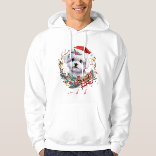 Maltesische Welpenweihe, maltesischer Hund Hoodie (Vorderseite)