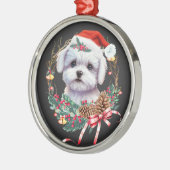 Maltesische Welpenweihe, maltesischer Hund Ornament Aus Metall (Links)