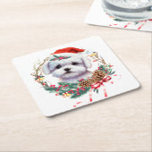 Maltesische Welpenweihe, maltesischer Hund Rechteckiger Pappuntersetzer (angewinkelt)