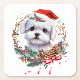 Maltesische Welpenweihe, maltesischer Hund Rechteckiger Pappuntersetzer