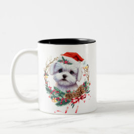 Maltesische Welpenweihe, maltesischer Hund Zweifarbige Tasse